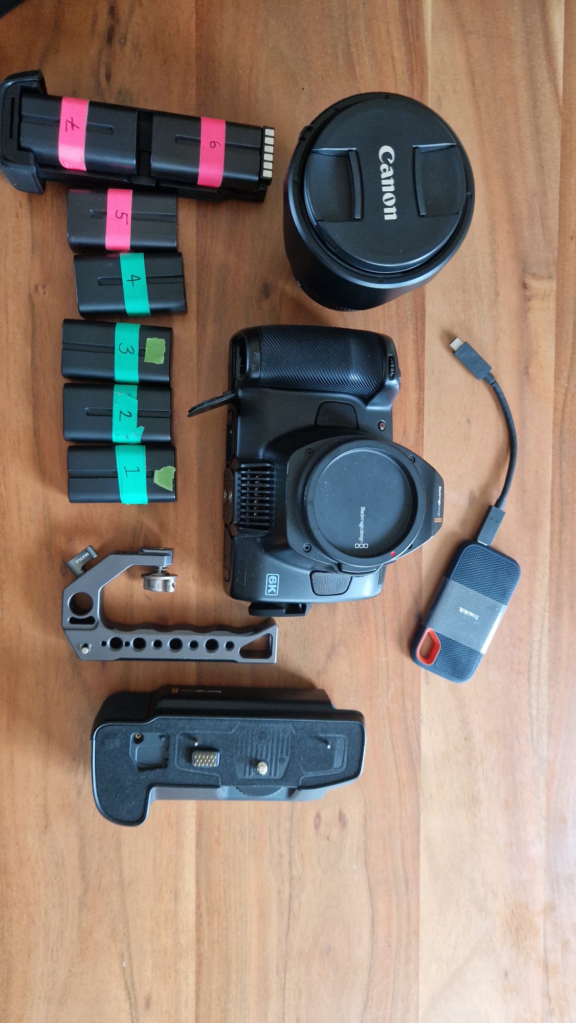 Black magic 6k pro pocket cinema camera bundle kit (inc. batteries, ssd card and lenses)