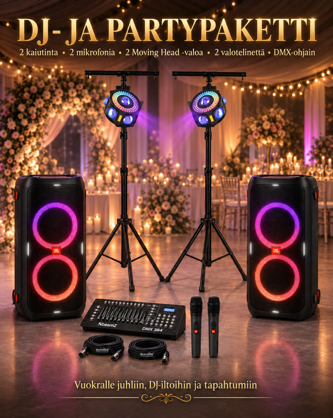 🎧🔊🌈✨ dj- ja partypaketti vuokraan ✨🌈🔊🎧