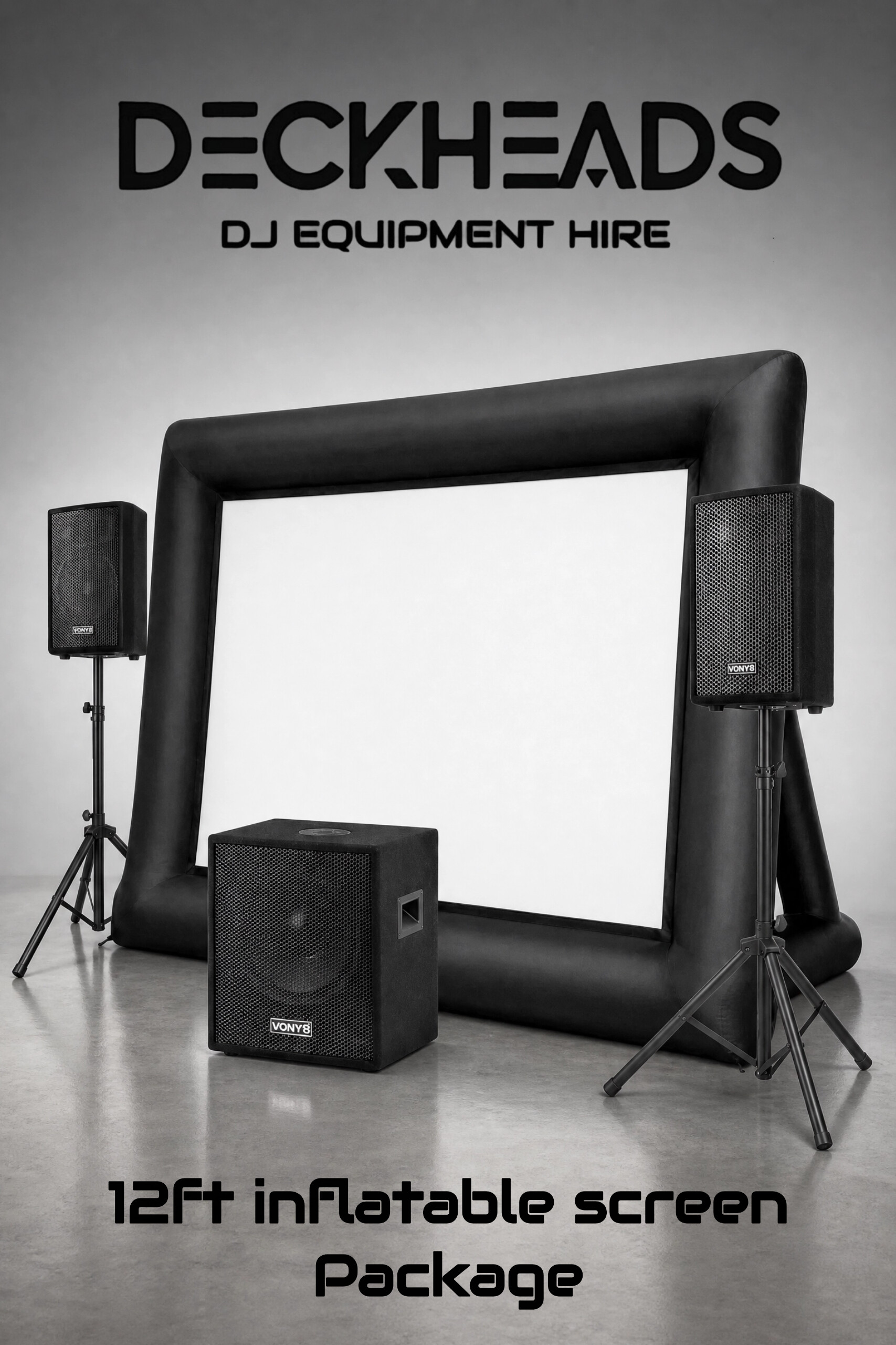 12ft inflatable screen and speaker package 