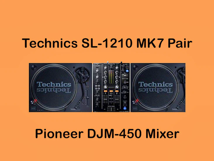 Technics sl-1210 mk7 pair and pioneer djm-450 mixer