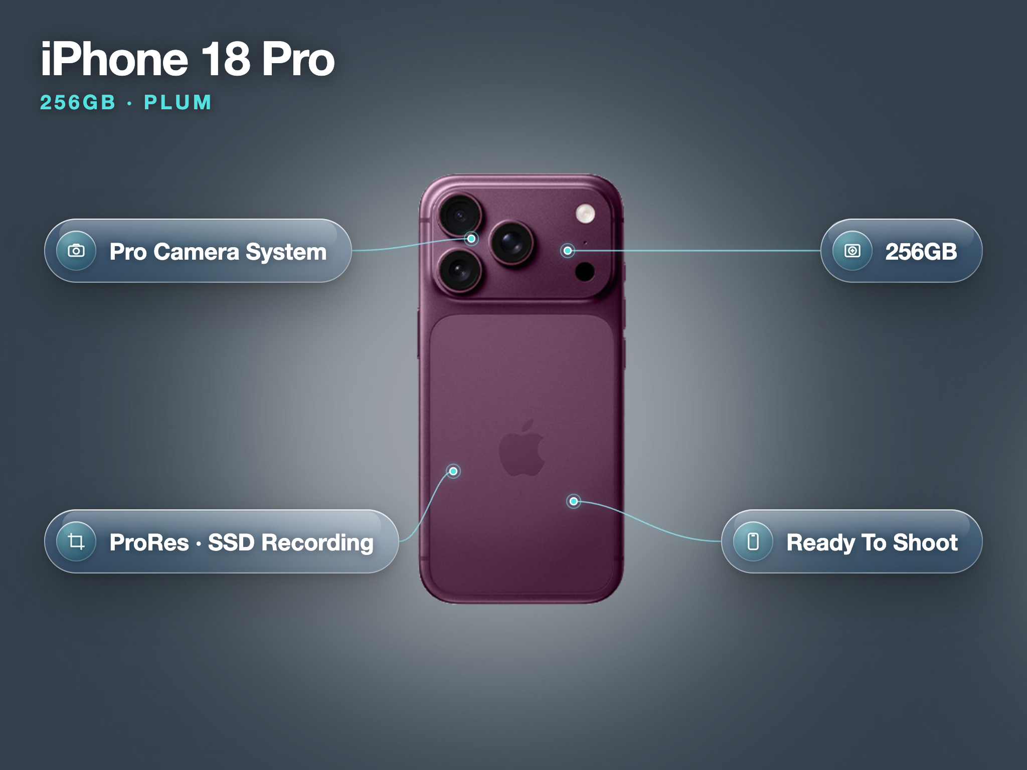 Iphone 18 pro 256gb plum  (first available from 23 september 2026)