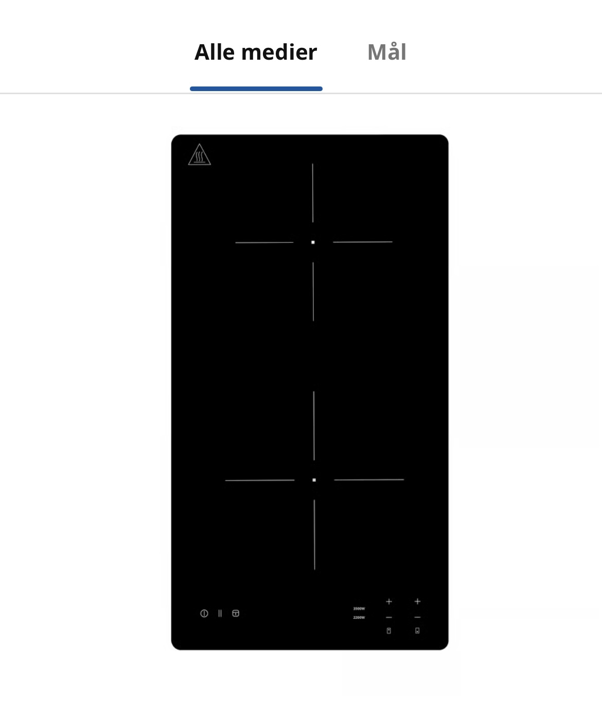 Bærbar induksjonsplate, 2 soner