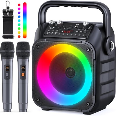 Karaoke machine with two wireless mics 