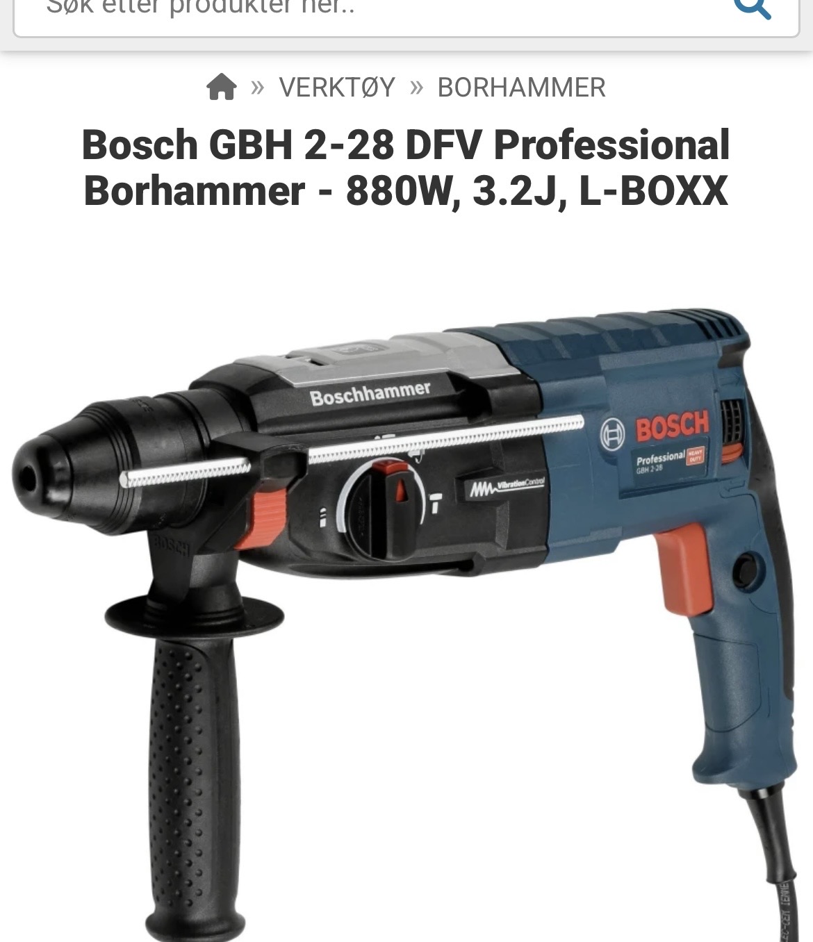 Bosch gbh 2-28 dfv professional i lbox koffert