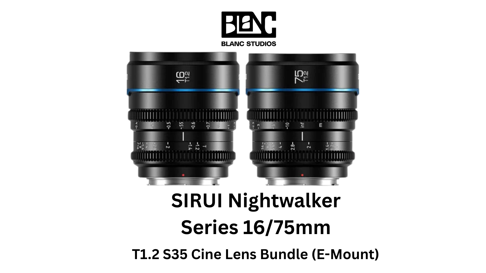 Sirui night walker 16mm + 75mm t1.2 cine lens bundle