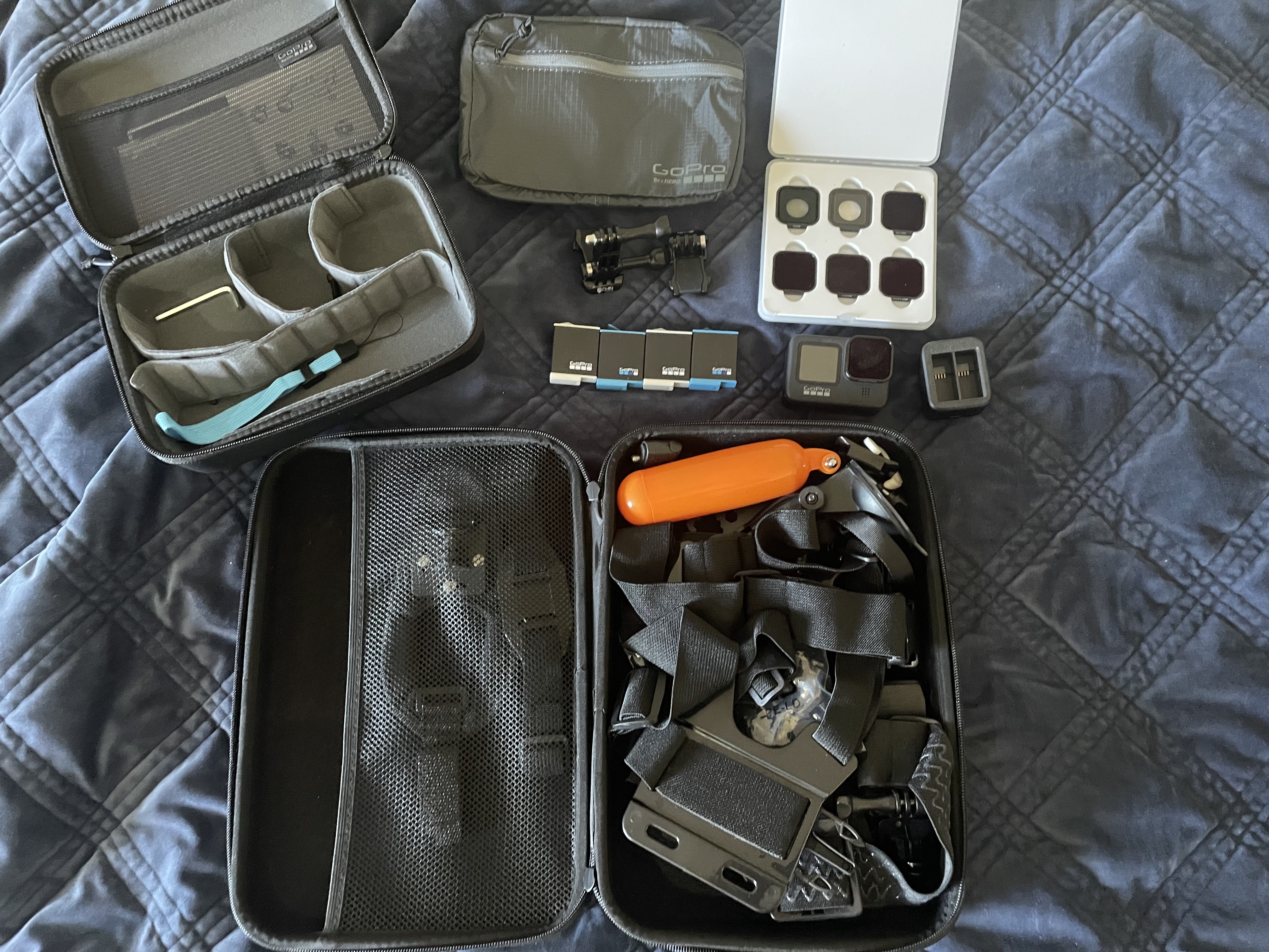 Gopro hero 9 128 gb och tillbehör + 4 batterier