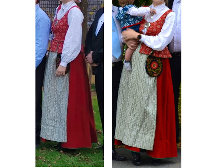 Rød trønderbunad str l/xl (184 cm høy)