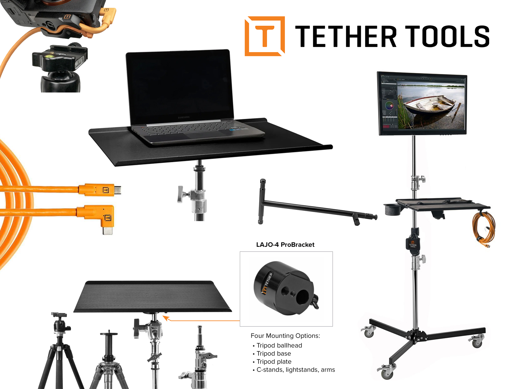 Tether tools production suite  / laptop / stand / monitor / studio / assistant / custom 