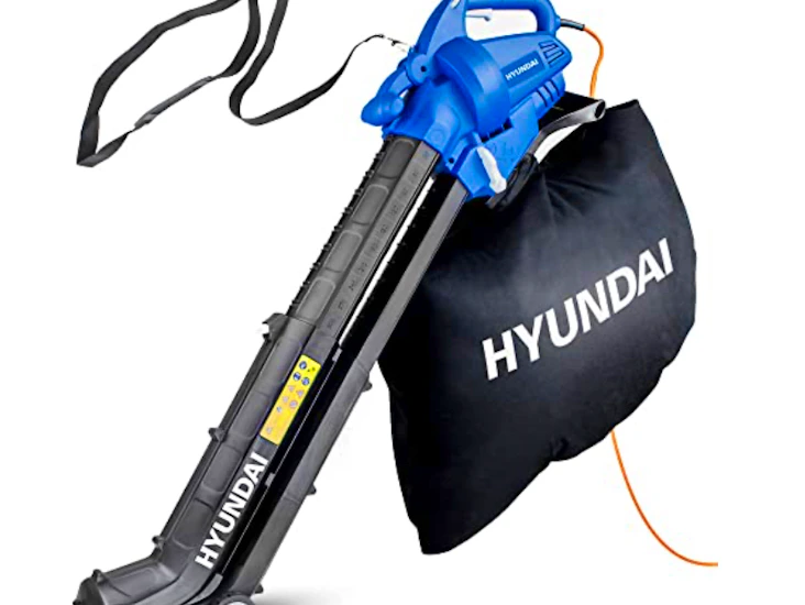 Hyundai leaf blower, garden vacuum & mulcher with large 45 litre collection bag, 12m cable