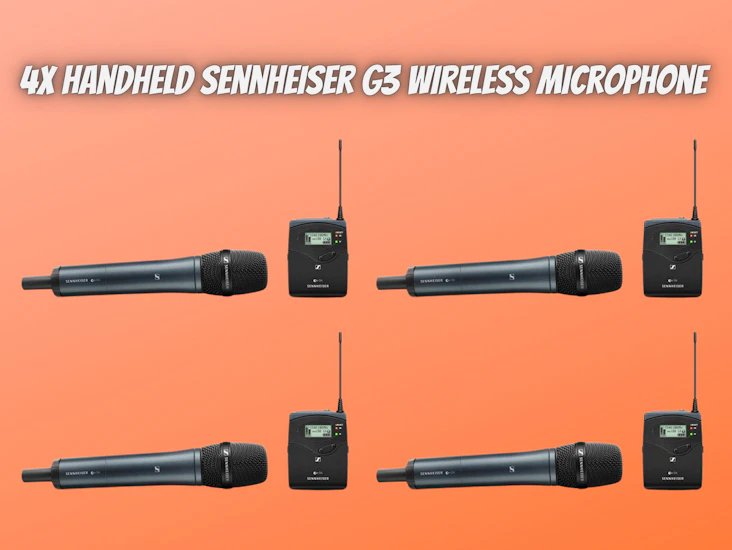 4x handheld sennheiser g3 wireless microphone mic lapel