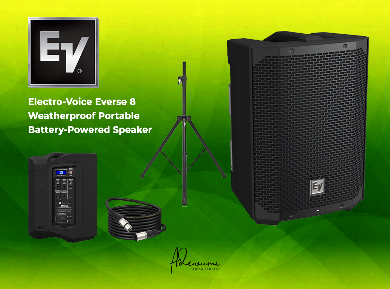 Electro-voice everse 8 weatherproof portable battery-powered speaker