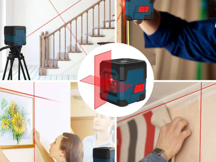 Cross laser level horizontal and vertical points rotatable 360 degree laser level with manual/self-leveling