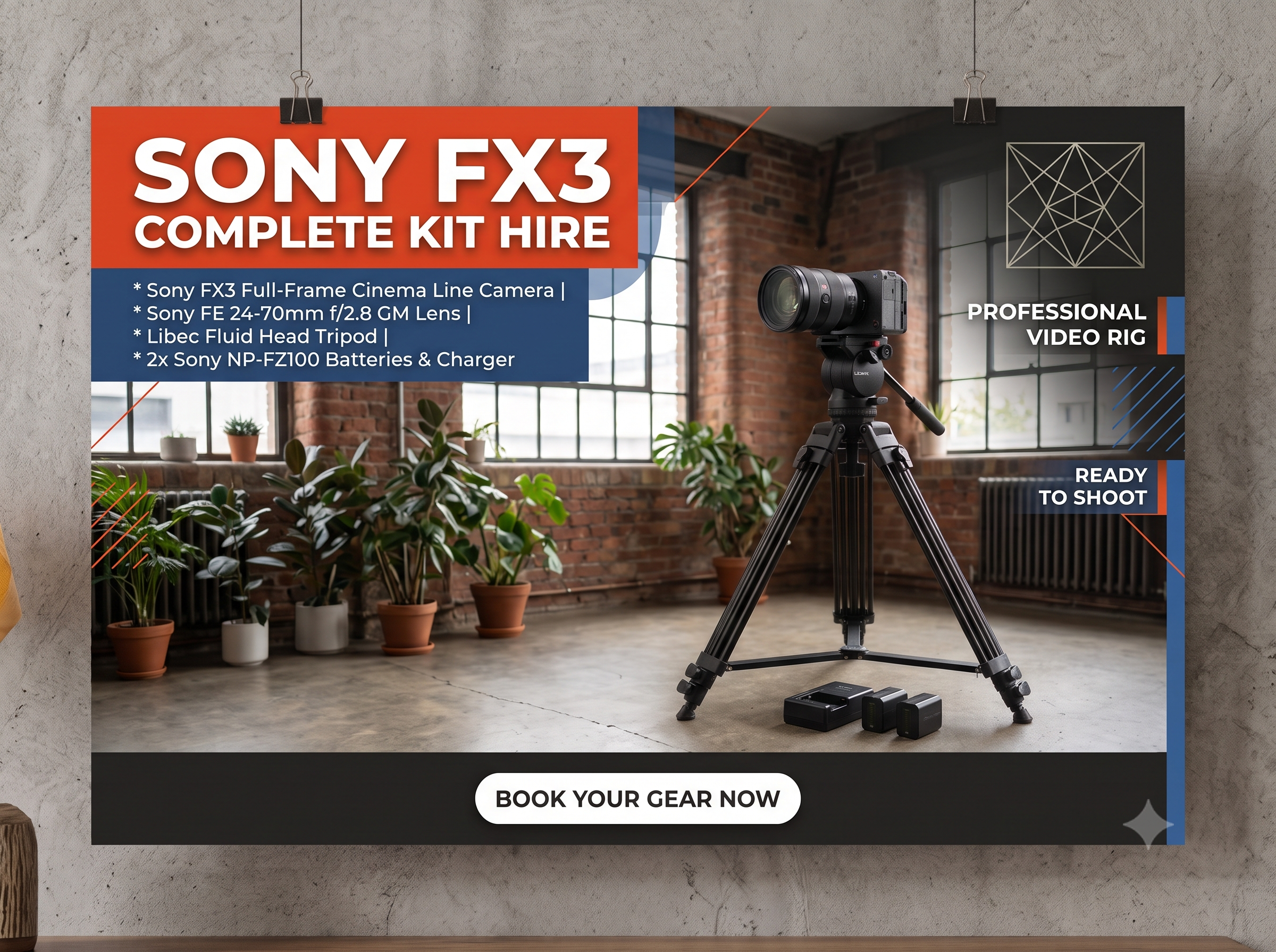 Sony fx3, 24-70 f2.8 fe gm, tripod, storage & batteries