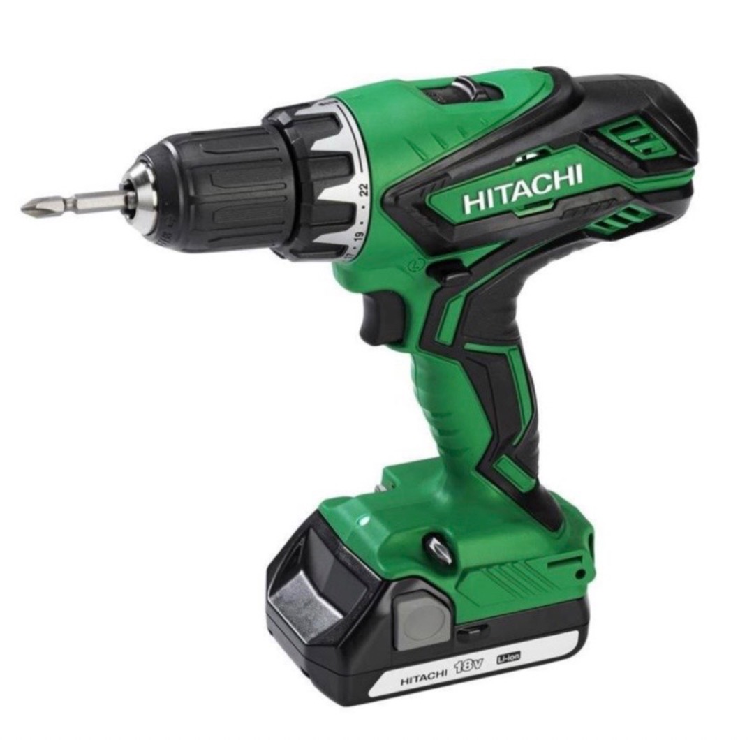 Hitachi 18v drill m/2batterier