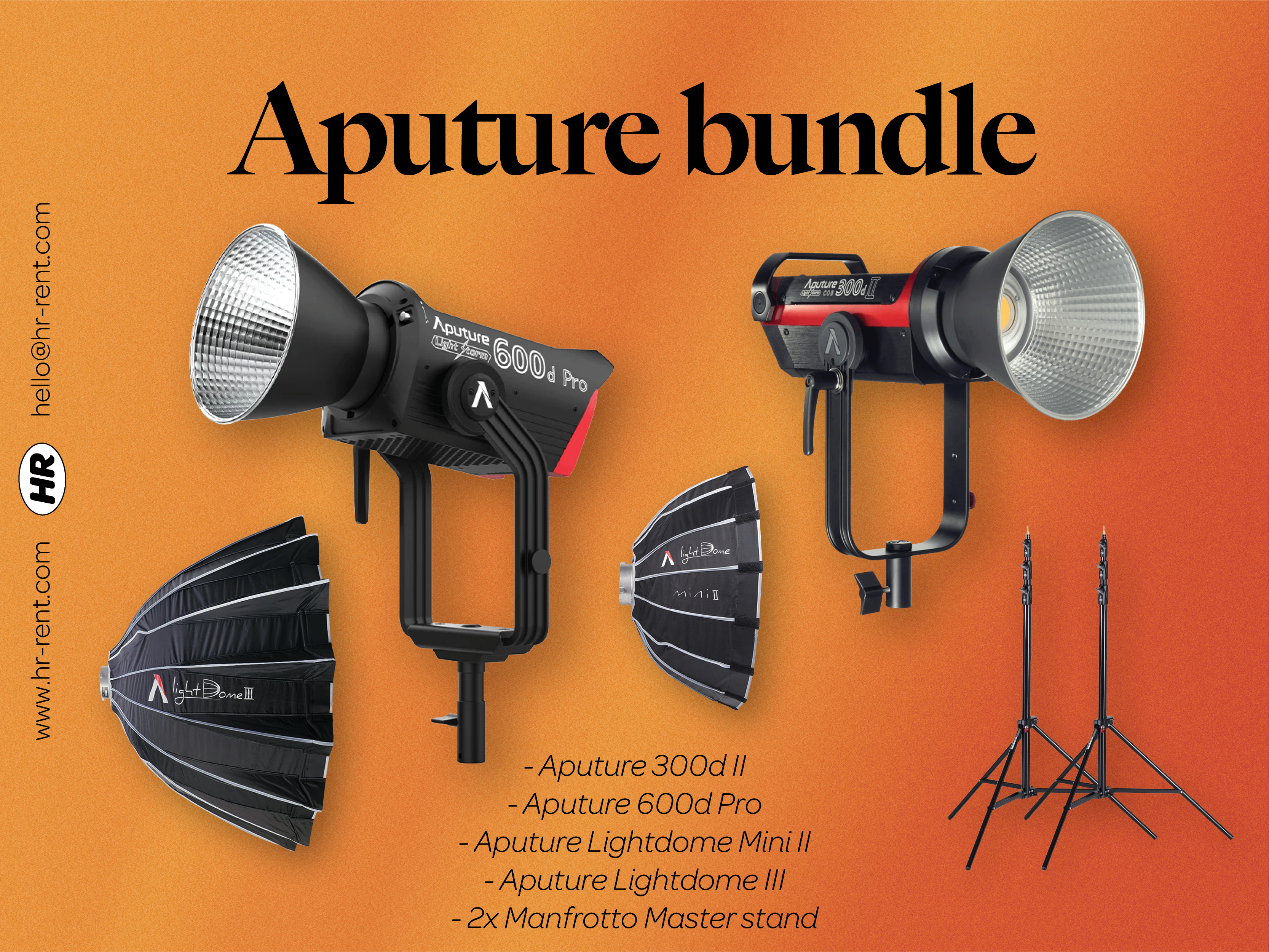 Aputure 600d pro + aputure 300d ii + softboxes + stands (aputure 600, aputure 300)