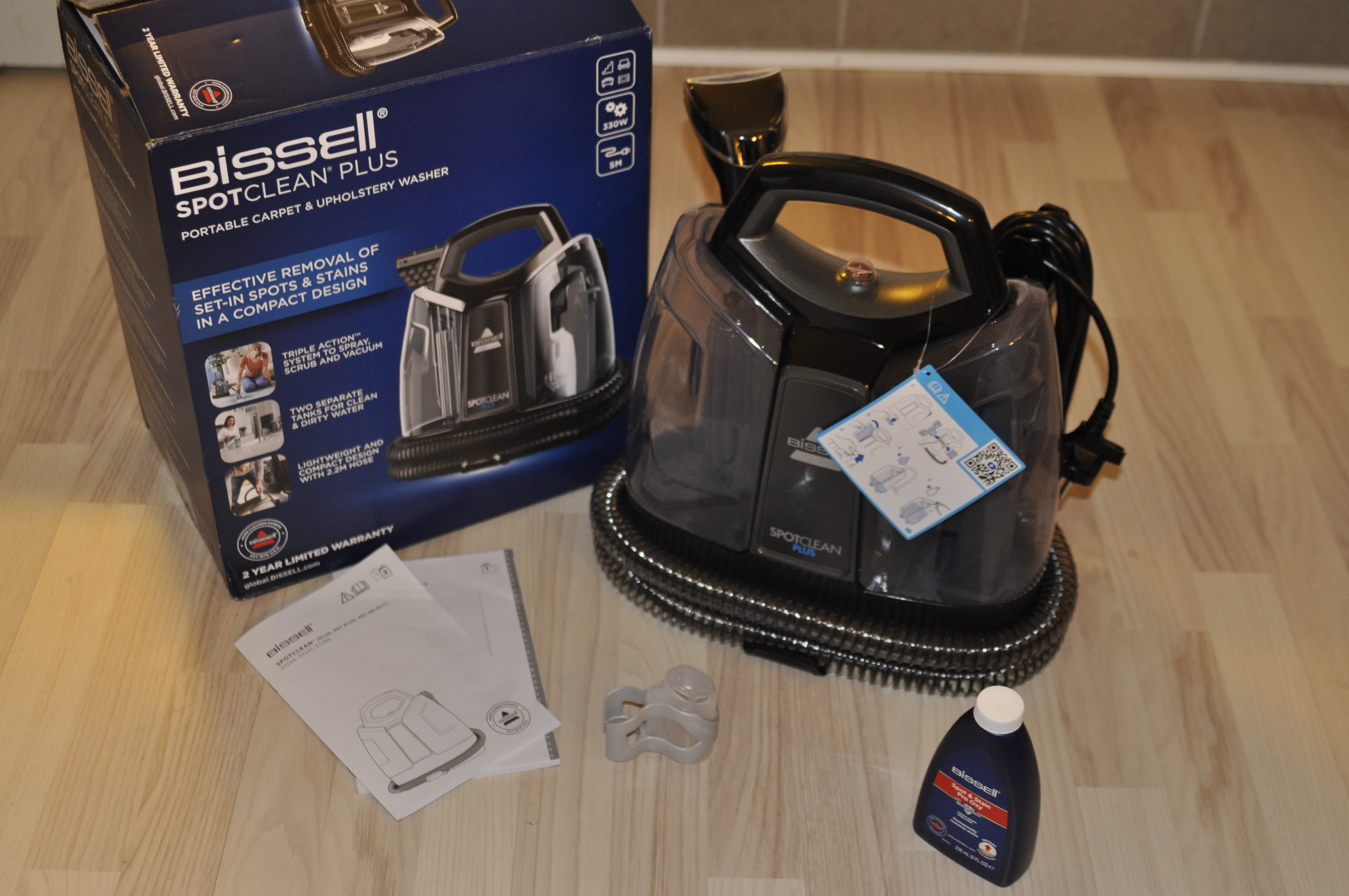 Tæpperenser + sæbe medfølger