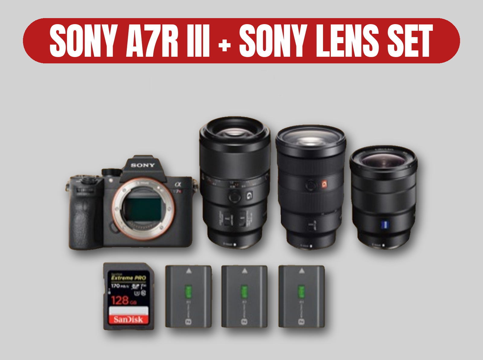 Sony a7r iii mirrorless camera | sony g master & zeiss lens kit | 16-35mm / 24-70mm / 90mm | photography a7riii
