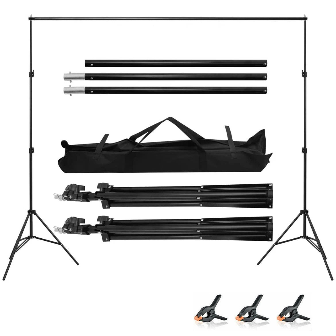 Adjustable photography background support stand photo backdrop crossbar kit
