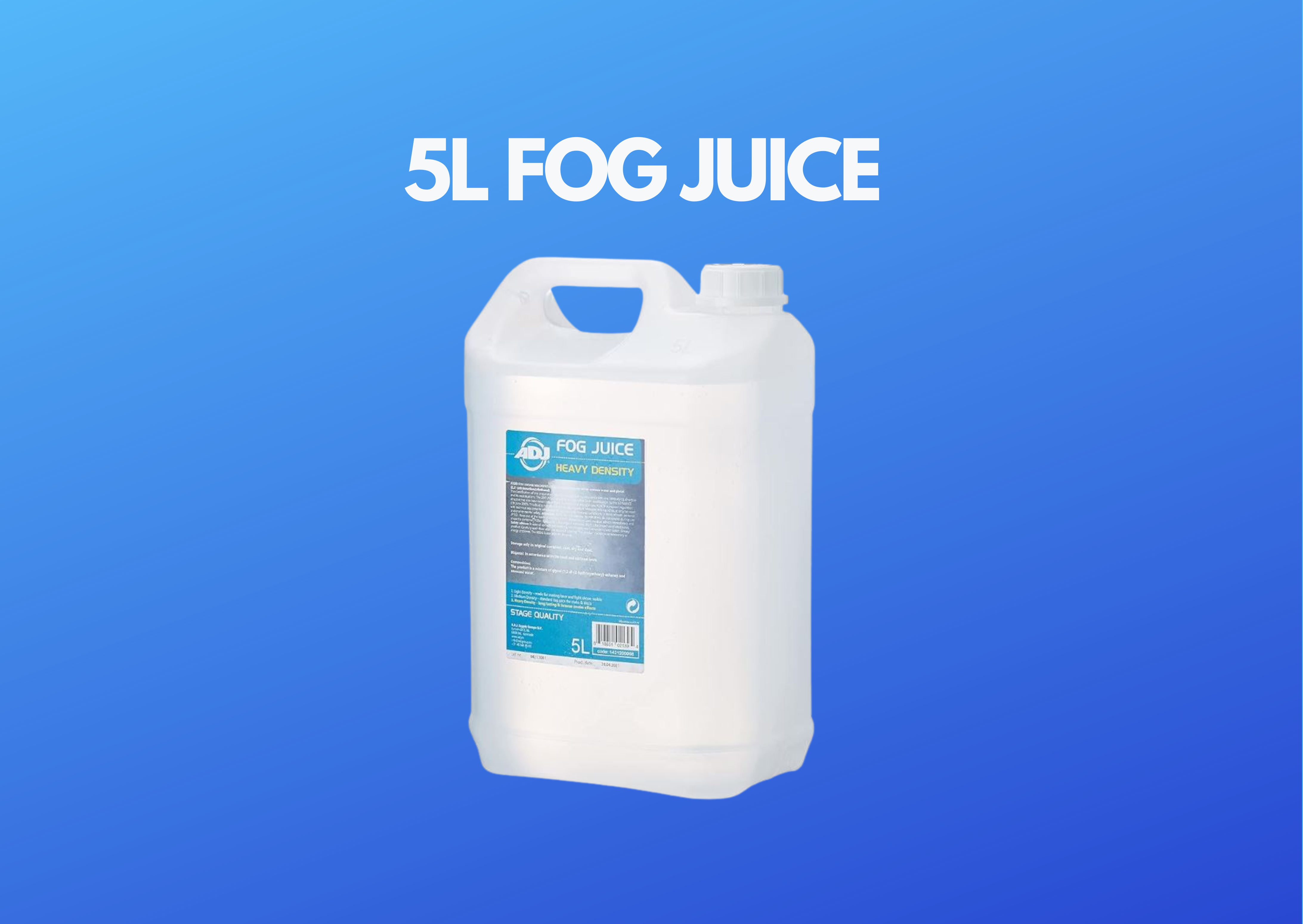 Adj fog smoke juice liquid, 5l smoke machine