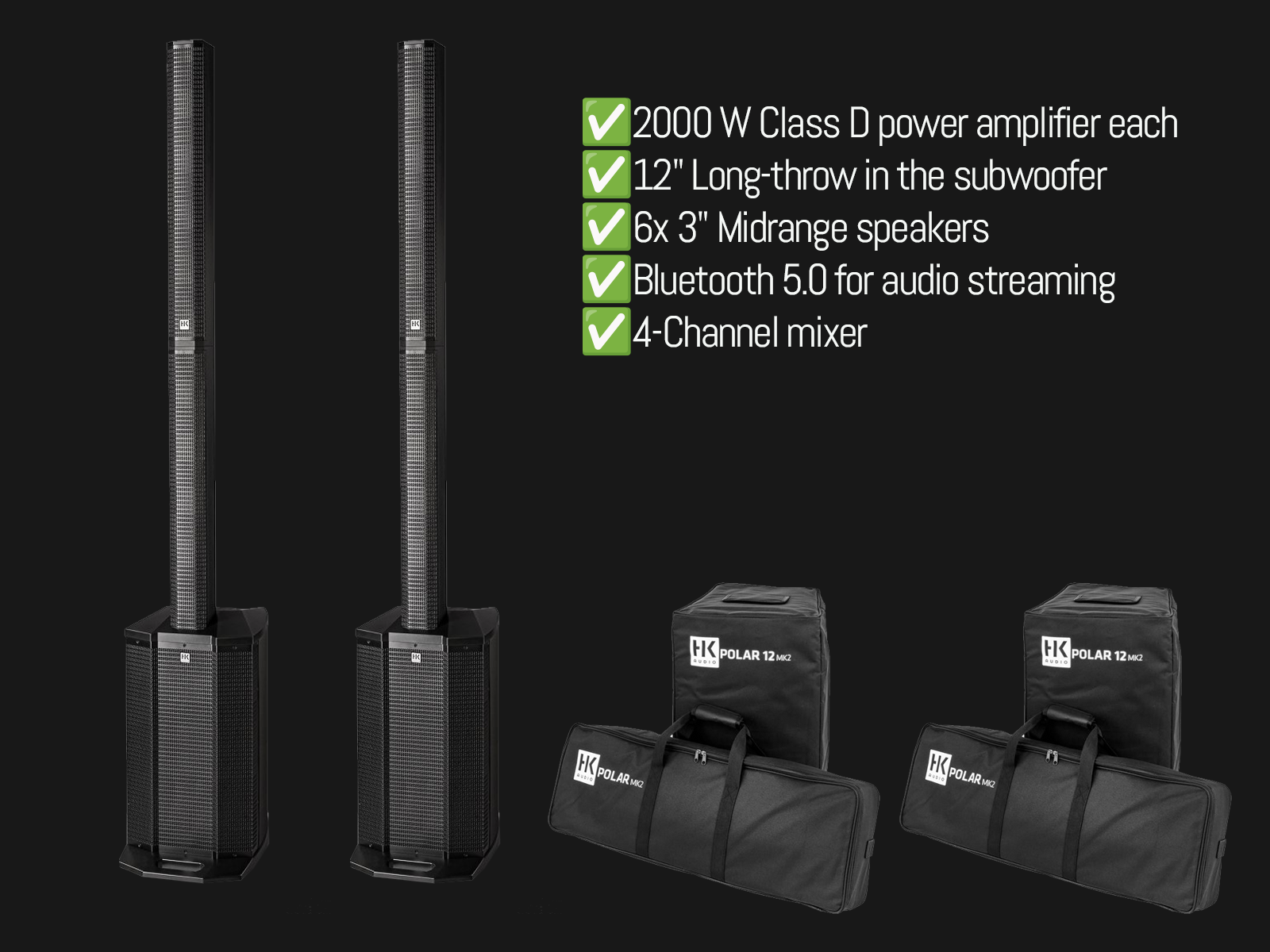 Hk audio polar 12 column pa system