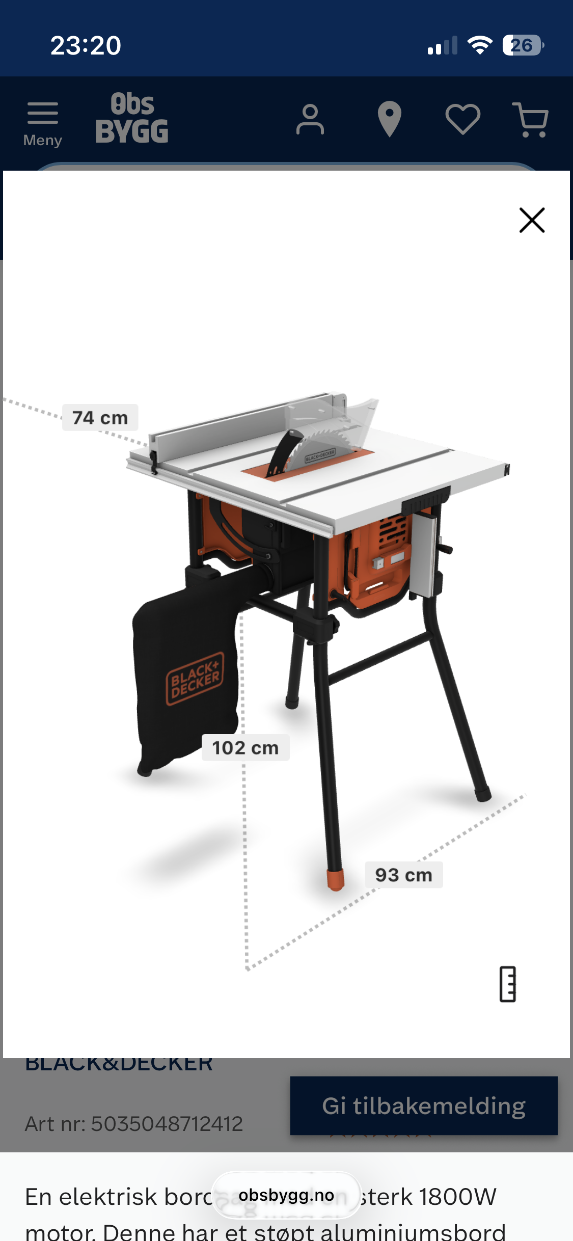 Black & decker bordsag