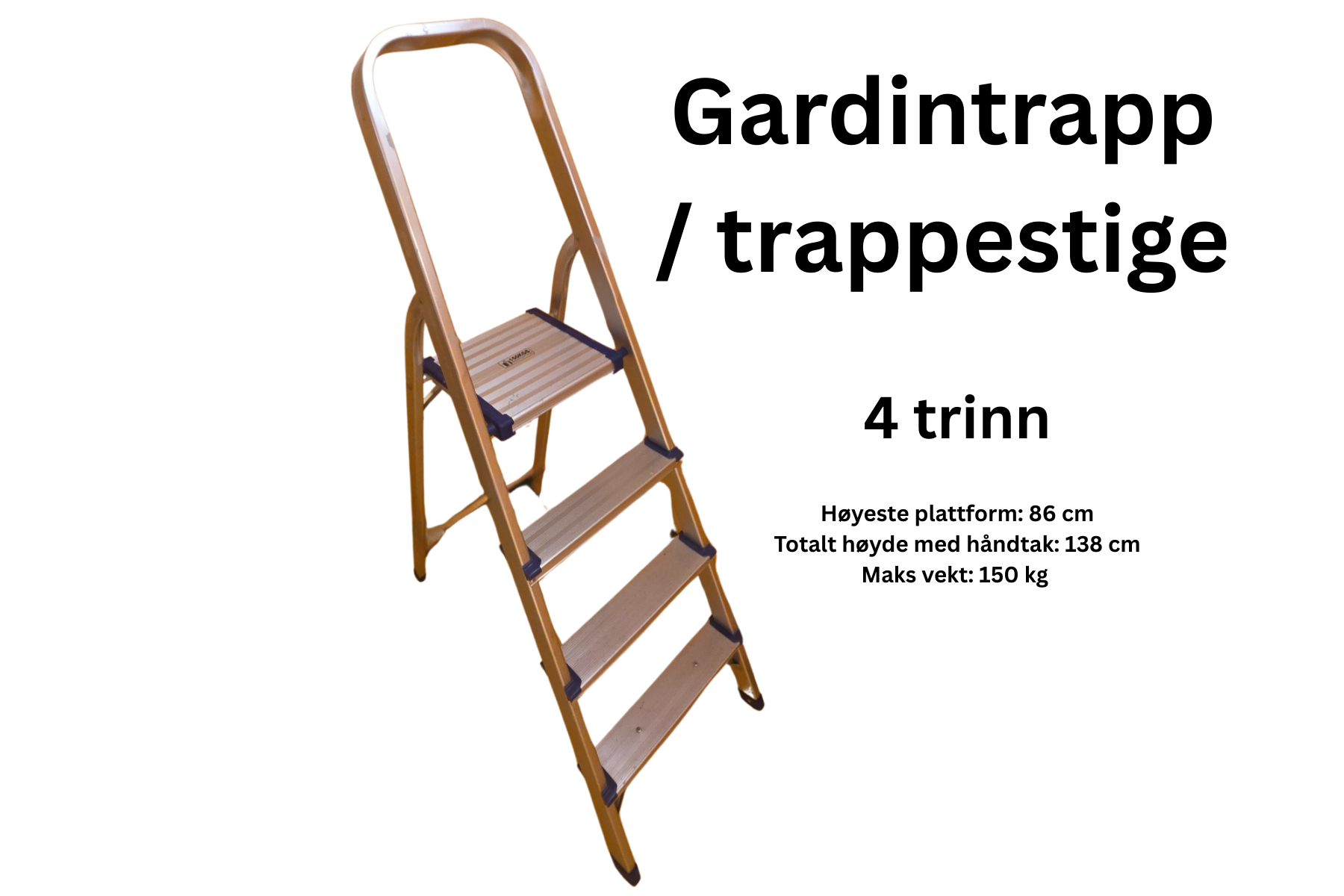 Gardintrapp /trappestige med 4 trinn