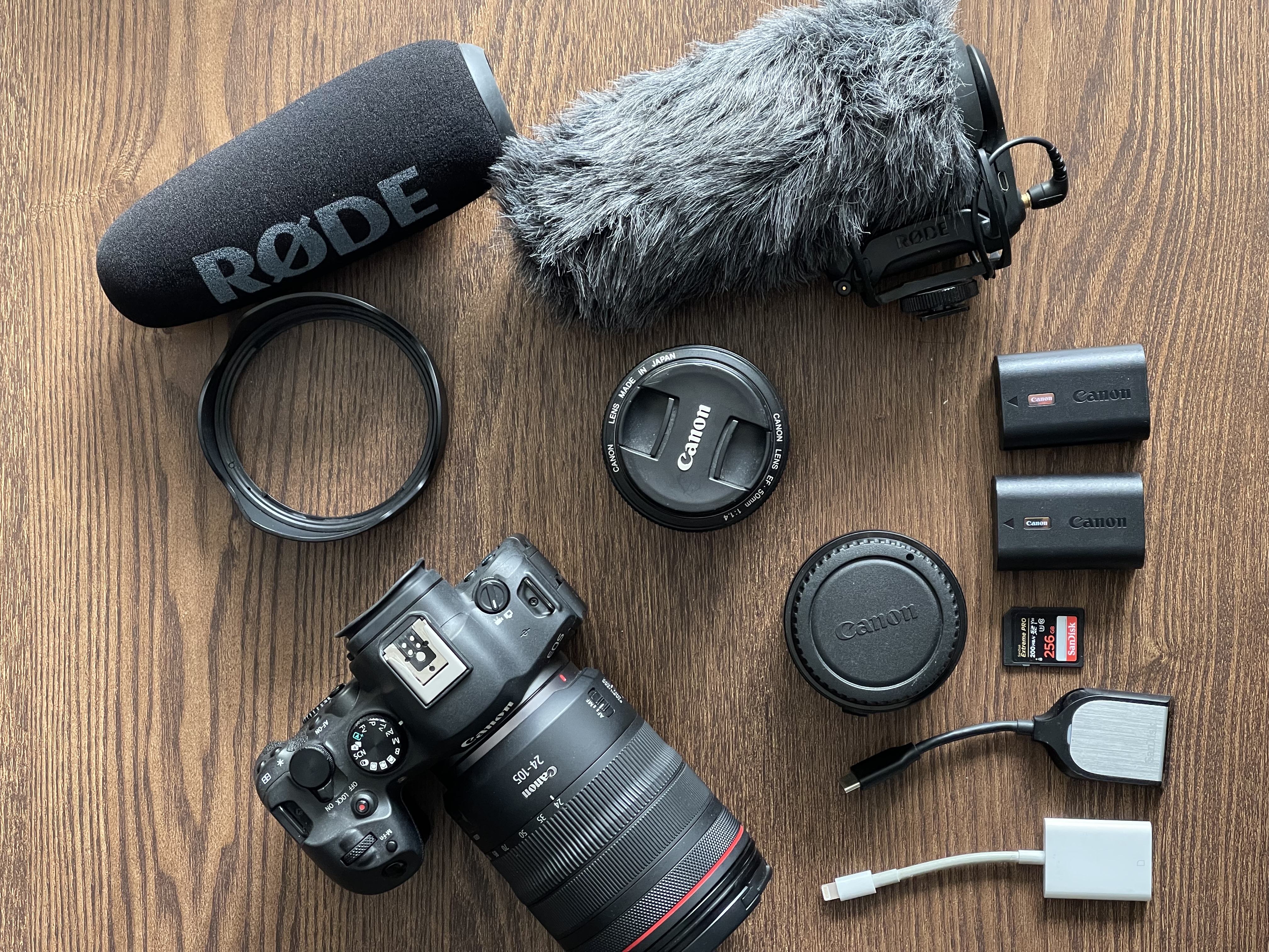 Canon r6 mark ii + 2 linser + røde mic