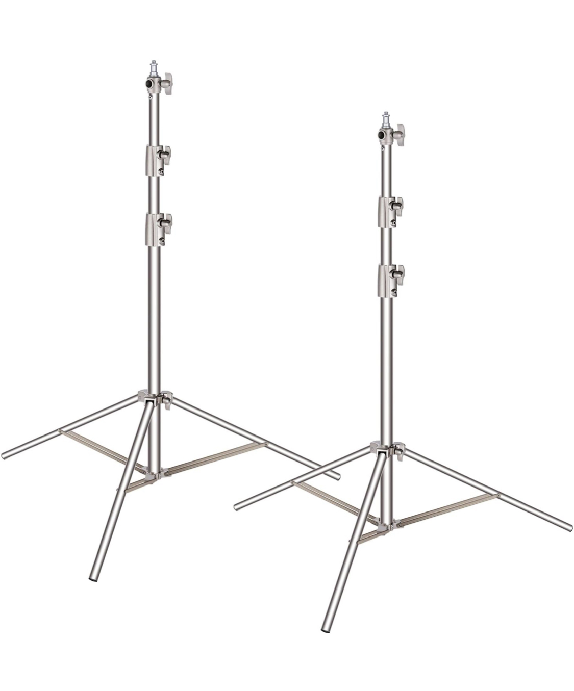 Neewer 2 pieces light stand kit, 102 inches/260 centimeters stainless steel heavy duty with 1/4-inch to 3/8-inch universal adapter for studio softbox, monolight