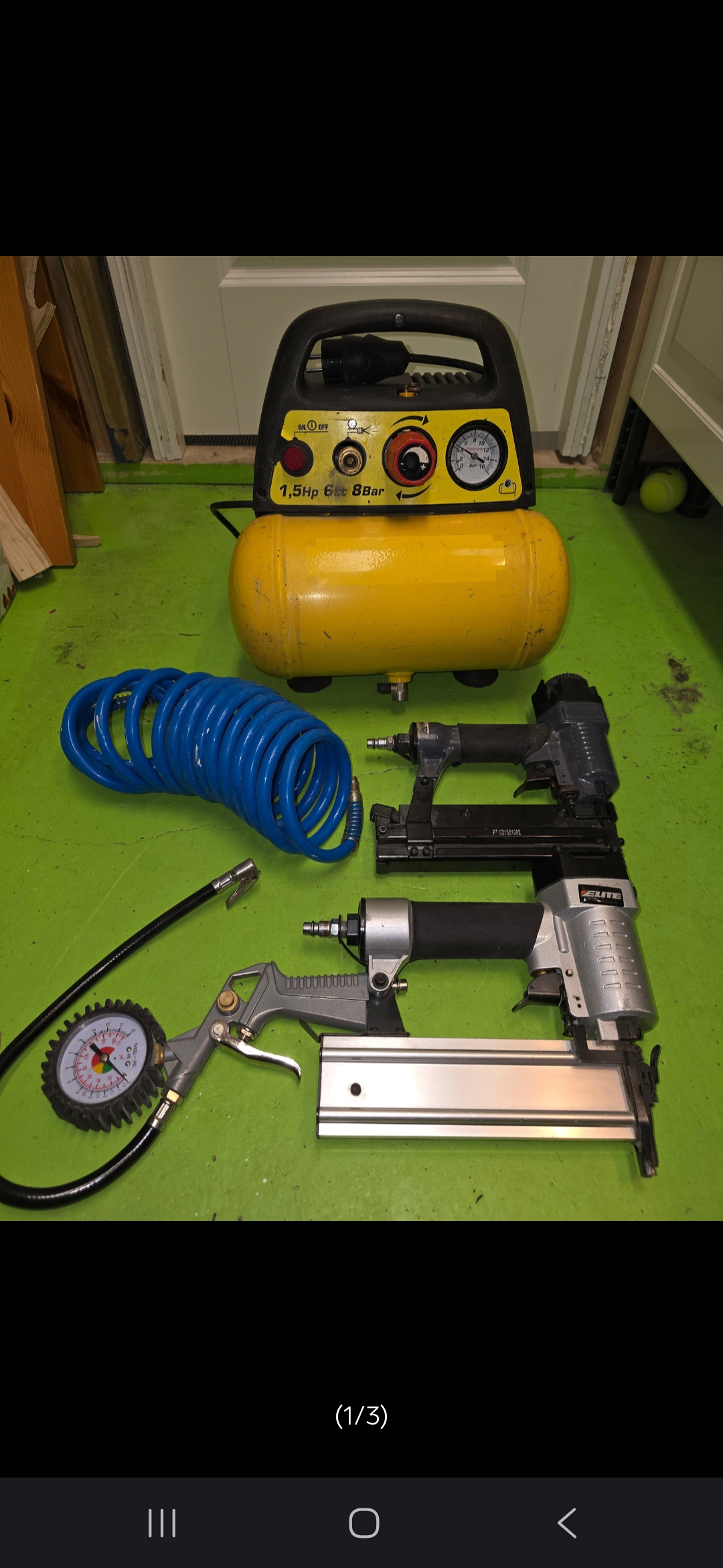 Liten snedig kompressor 6l 8bar