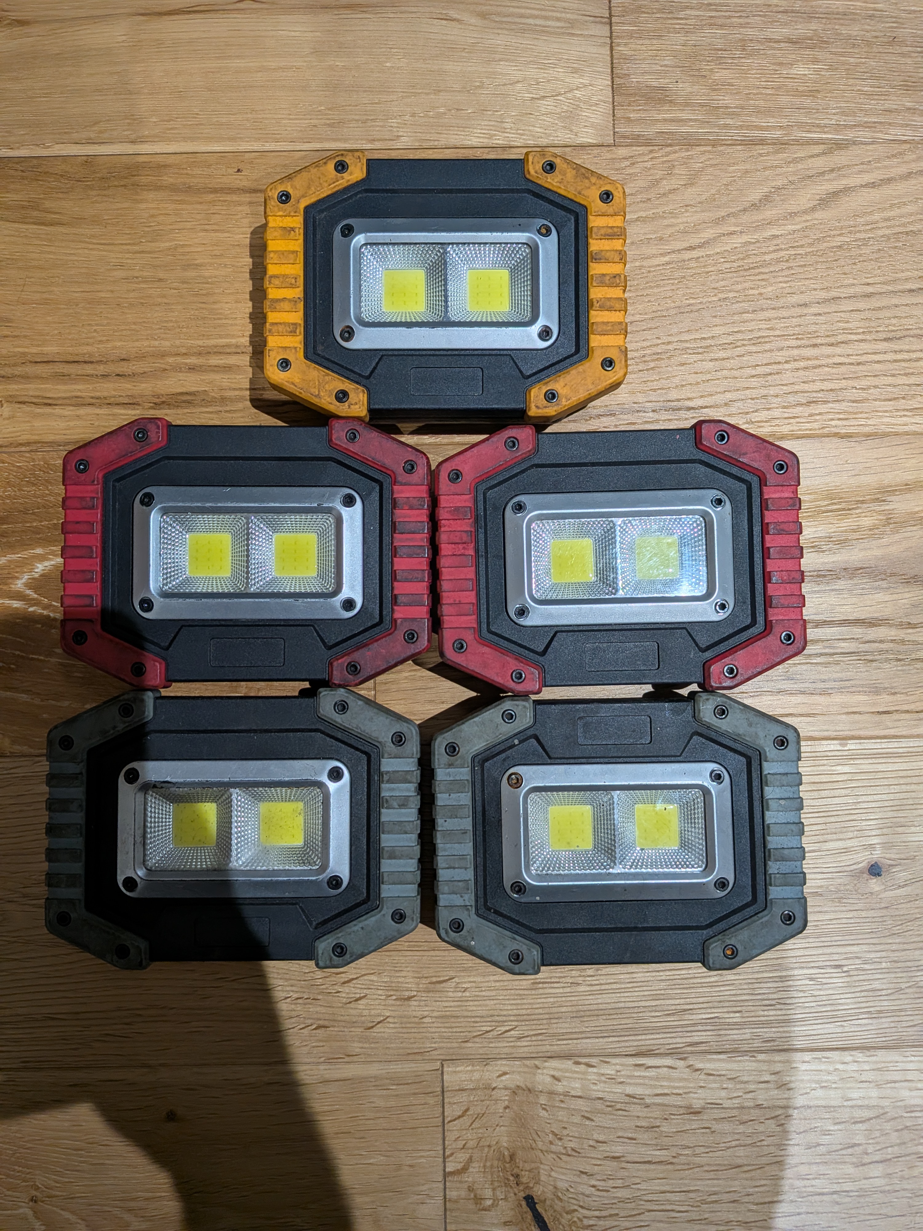 5x cordless 30w rechargeable led work lights