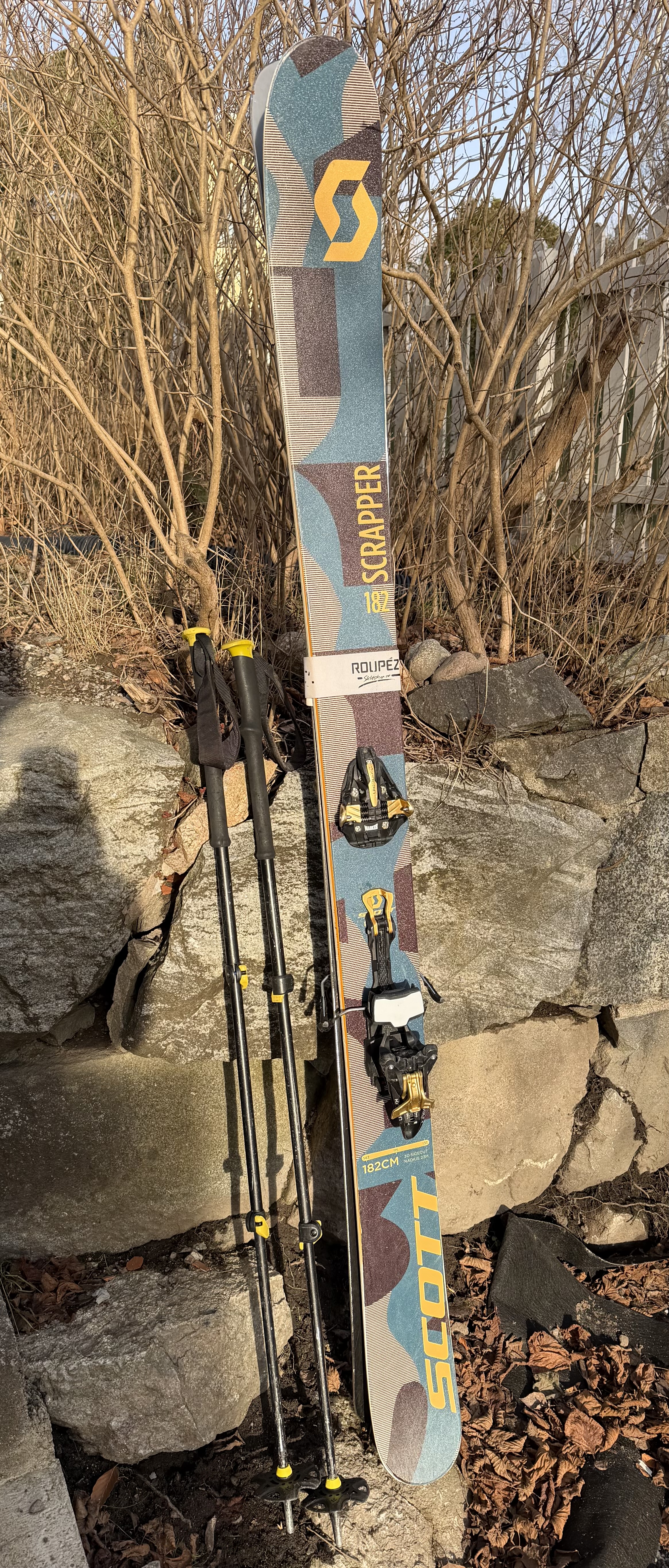 Topptursskidor offpist med hudar