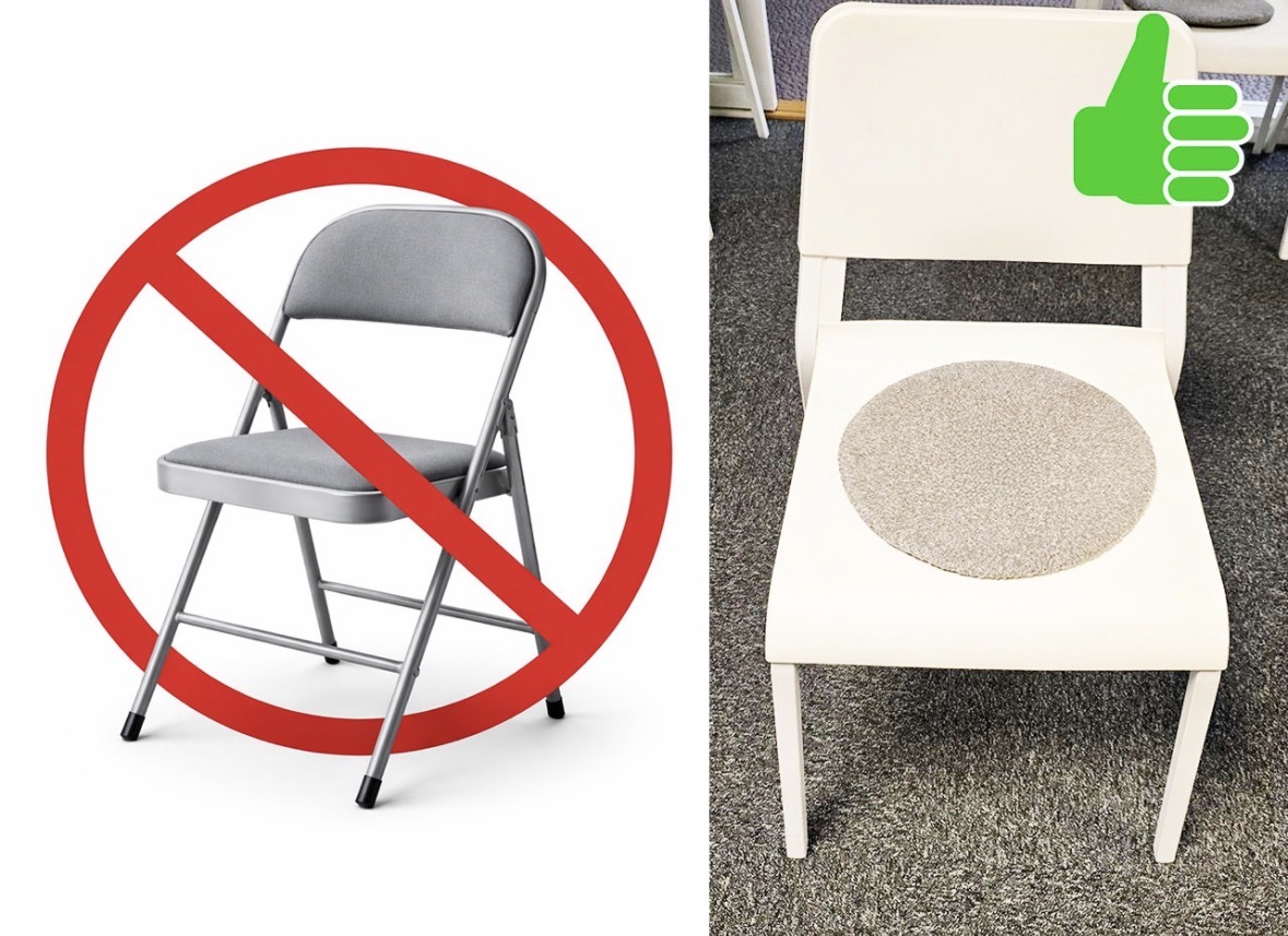 Stol med stabiltryggstöd 25kr/stol och dag