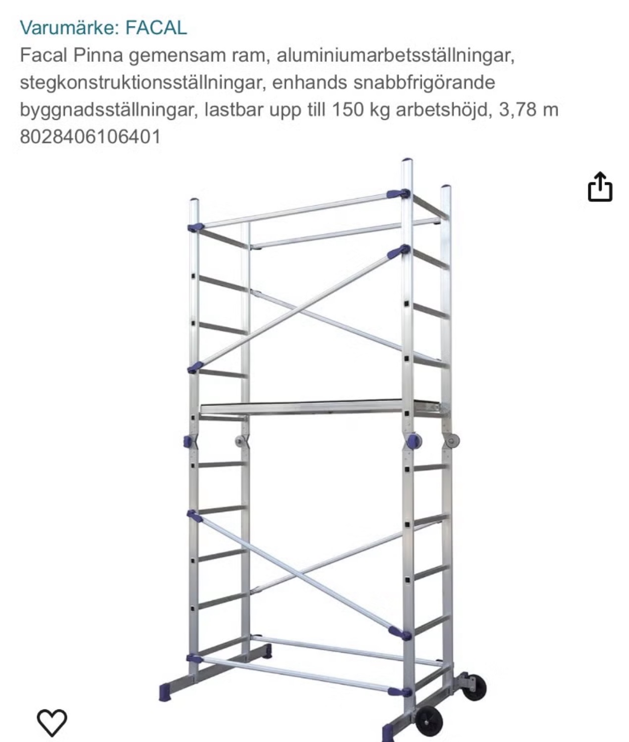 Stillas / stige til leie