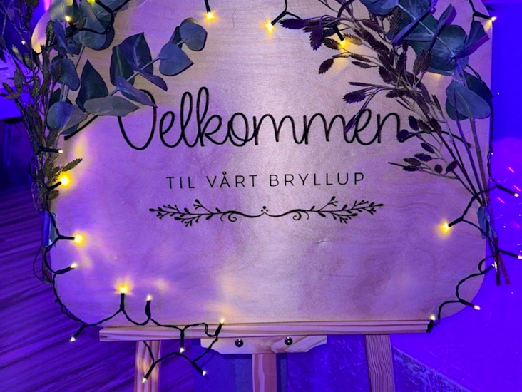Velkommen-skilt til bryllup