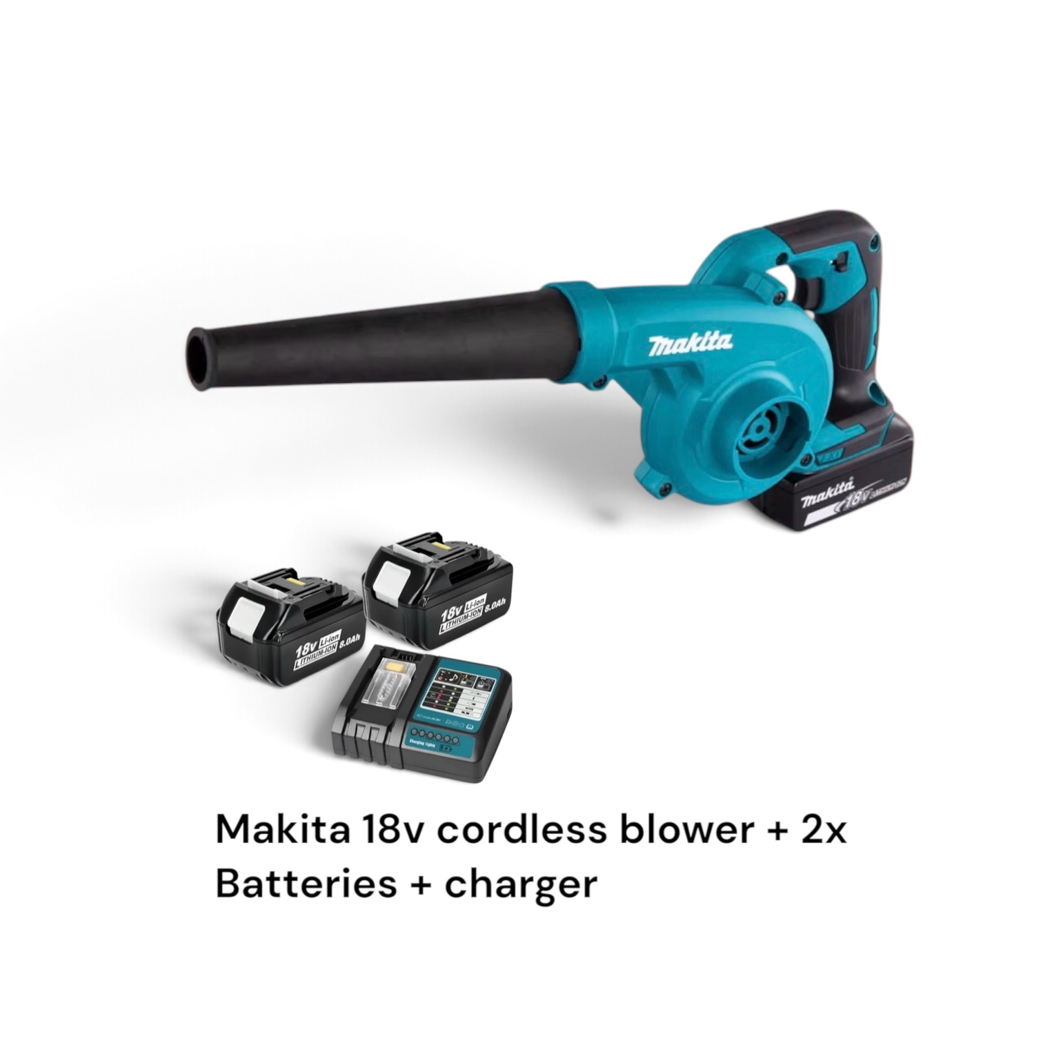 Makita 18v cordless blower leaf blower +2 battery + charger 