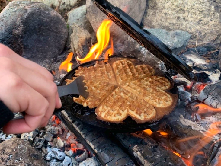 Våffeljärn till öppen eld