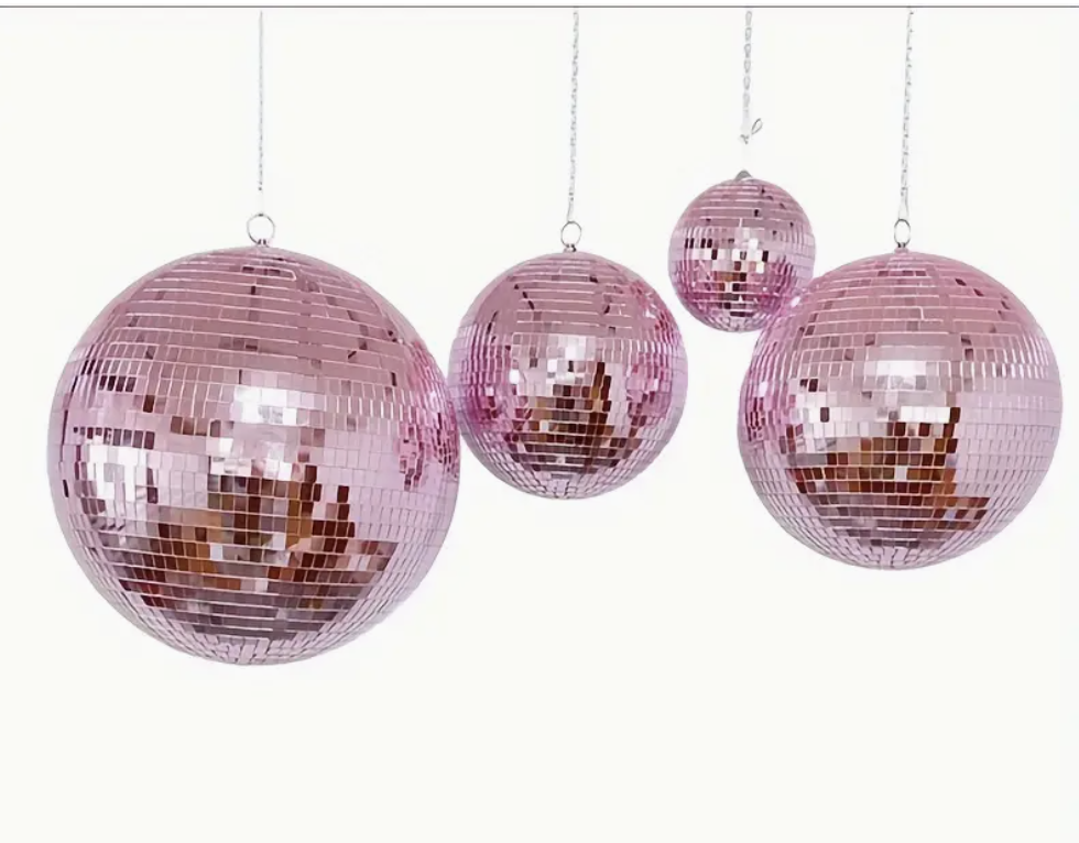 ✨ rosa discokuler – glitrende blikkfang til festen ✨ -  25 cm