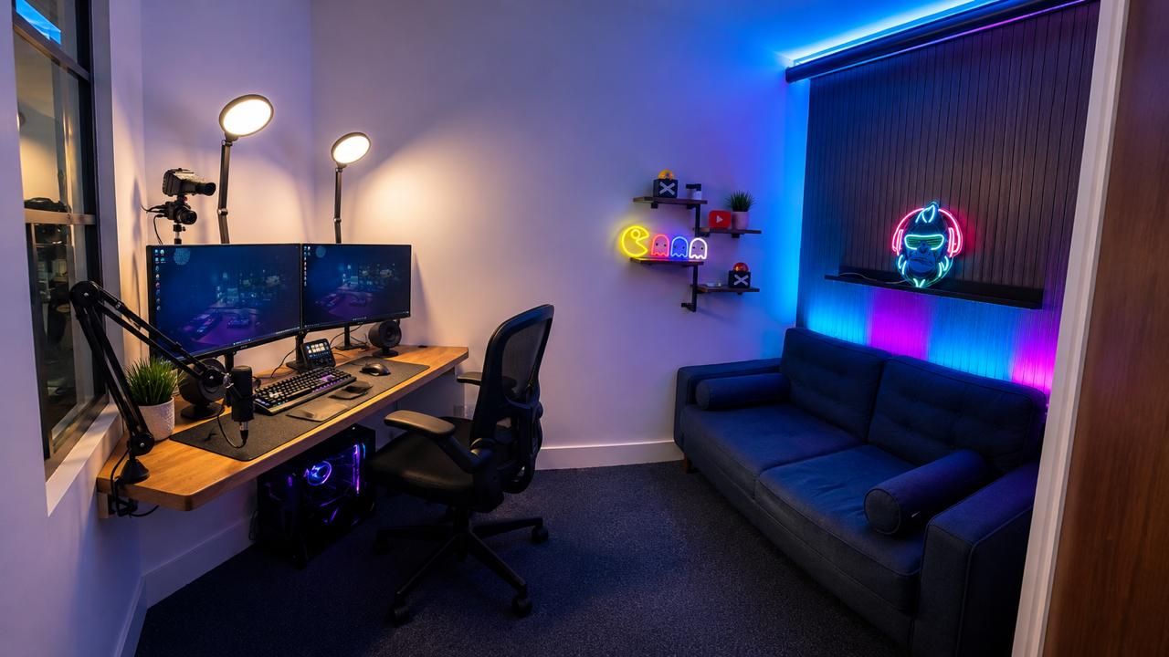 Gaming streaming studio for twitch or kick