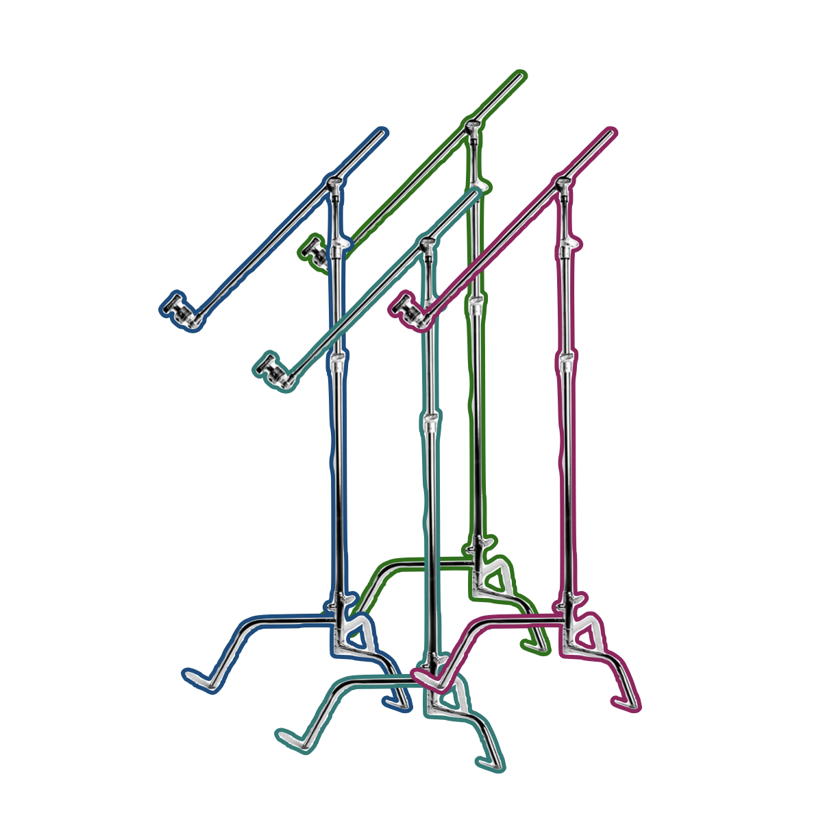 4x c stand 20" matthews heavy duty c-stand grip head & arm 