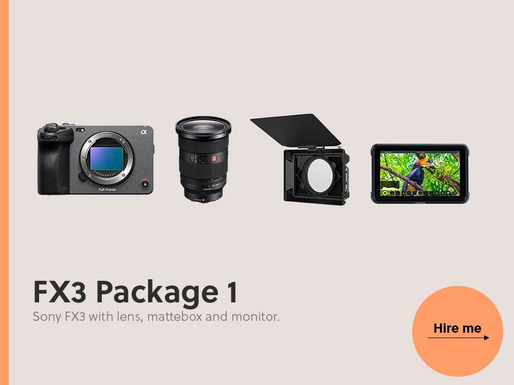 Sony fx3 package 1 (fx3 + 24–70mm + mattebox + monitoring)