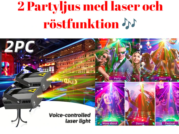 2: 2 stycken partyljus med röstkontroll