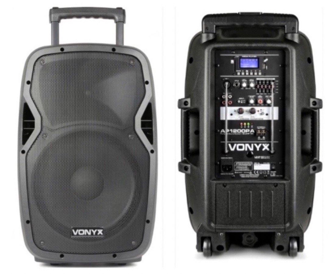 Portabel batteridriven 12" aktiv högtalare