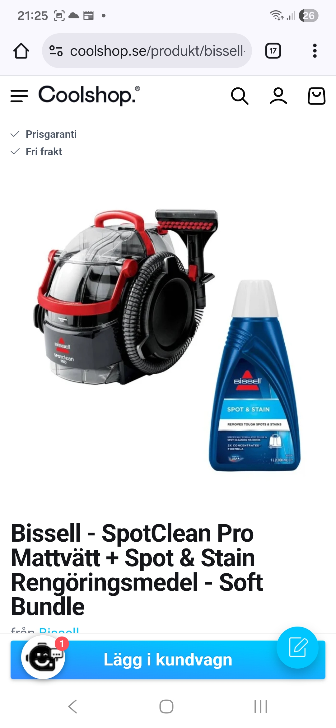 Textiltvätt bissel spotclean