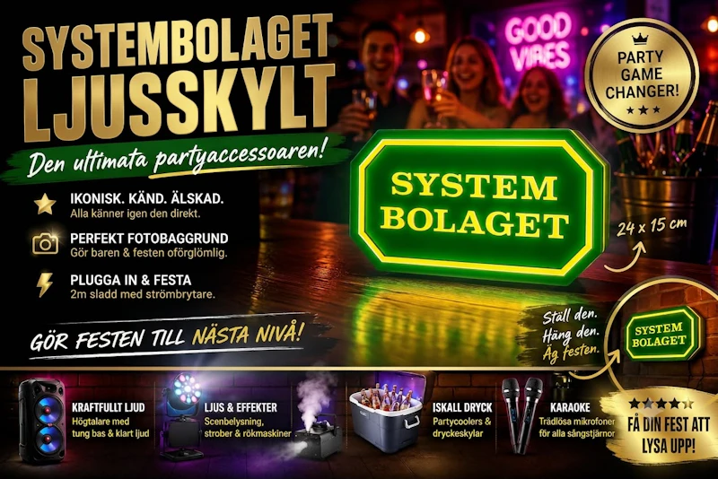 Systembolaget ljusskylt (liten) – hemmabar & fest