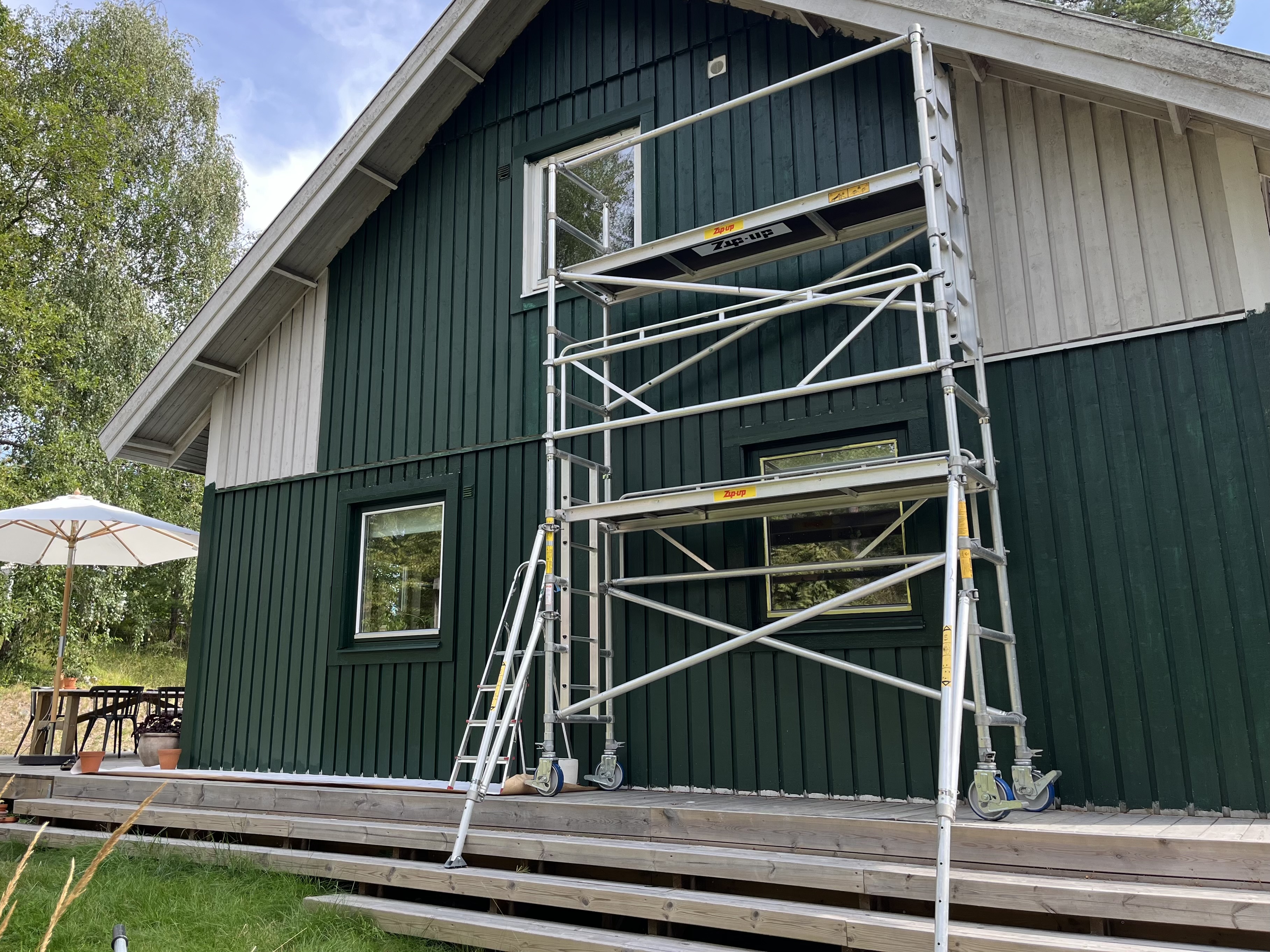 Zip-up byggställning med hjul