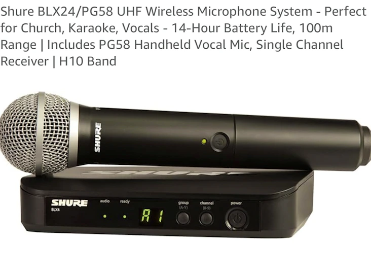 Shure wireless handheld with receiver