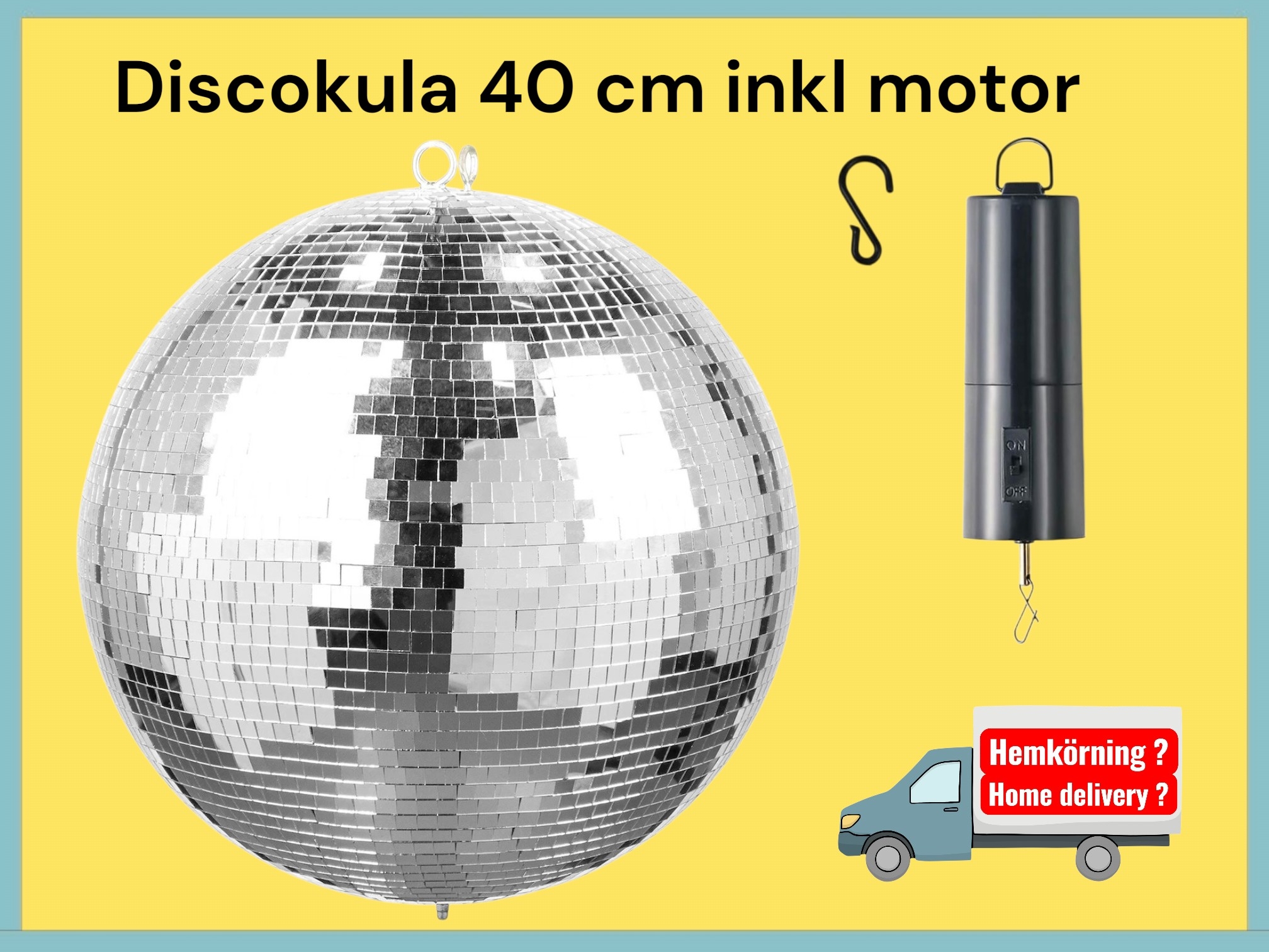 Discokula 40ø inkl  batteridriven motor "dygnshyra"