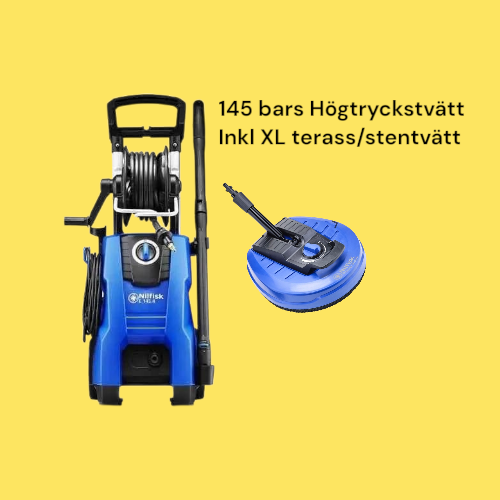 Högtryckstvätt 145 bar med terass & stentvätt