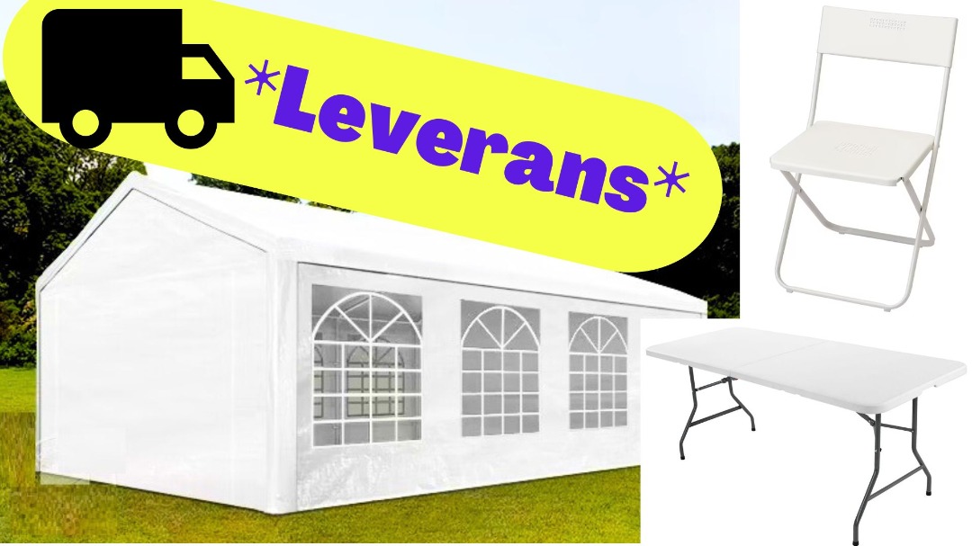 Partytält 35-50 personer  (4x8m) **leverans**