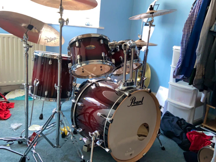 Pearl decade maple 4 drum kit 10” 12” 14”